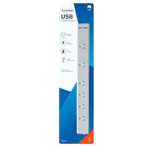 2 x USB-A Powerboard - 6 Outlet