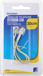 Telephone Accessories: RJ12 Telephone Lead- 0.3m