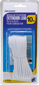RJ12 White Telephone Lead- 10m