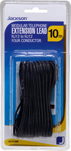 Telephone Accessories: RJ12 Black Telephone Lead- 10m