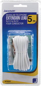 Telephone Accessories: RJ12 White Telephone Lead- 5m