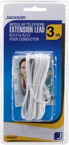 RJ12 White Telephone Lead- 3m