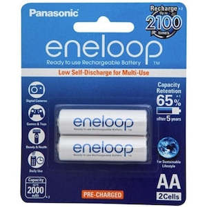 Panasonic: Panasonic Eneloop AA 2000mAh Rechargeable Batteries 2 Pack