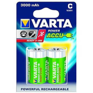 VARTA RECHARGEABLE NI-MH 3000MAH C 2PK
