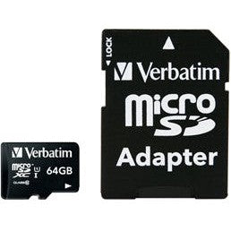 Data Storage: Verbatim Premium microSDXC Class 10 UHS-I Card 64GB with Adapter