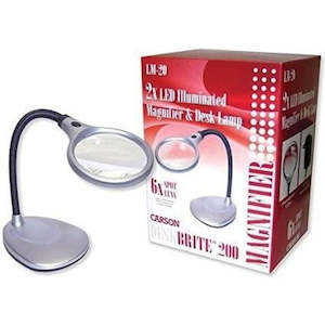 Carson 2x LED Illuminated Desk Lamp Magnifier