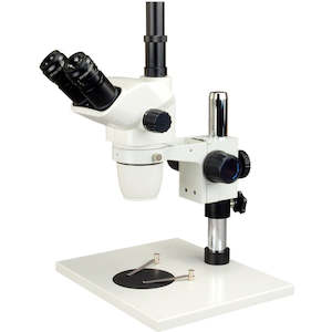 Omax 6.7X-45X Simul-Focal Zoom Trinocular Stereo Microscope with Metal Table Stand