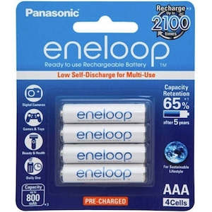 Panasonic: Panasonic Eneloop AAA 800mAh Rechargeable Batteries 4 Pack