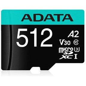 ADATA Premier Pro microSDXC UHS-I U3 A2 V30 Card with Adapter 512GB