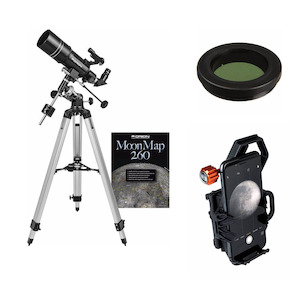 Orion Observer 80ST EQ Refractor Telescope w/ Moon Filter & NEXGO Bundle