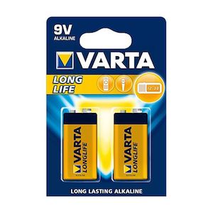 Varta Alkaline Longlife 9v 2 Pack Alkaline Batteries [MINIMUM ORDER 20]