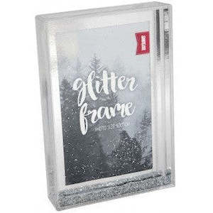 Frames Albums: SHOT2GO Photo Block Frame 6x4 Silver Glitter