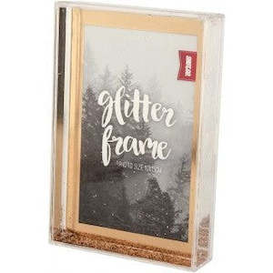 Frames Albums: SHOT2GO Photo Block Frame 6x4 Rose Gold Glitter