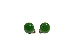 Products: Jade Clip-on Round Stud Earrings 14mm