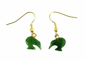 Jade Kiwi Drop Earrings 12mm