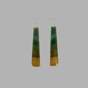 Te Wahi Pounamu Flower Jade Drop Earrings 65mm