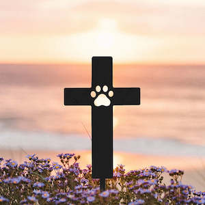 Beachcomber: Corten Steel Garden Art - Pet Cross