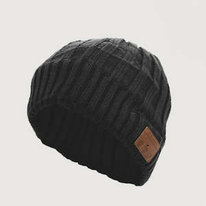 Black Headphone Beanie