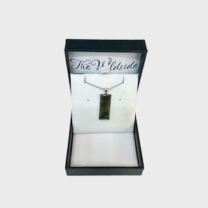 Pounamu: Sterling Silver NZ Greenstone Rectangle Pendant