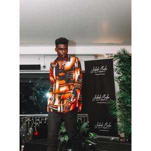 FIRE RED ABSTRACT PRINT SHIRT