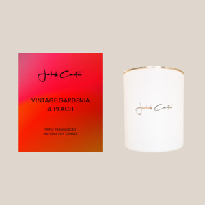 Soy Candles Reed Diffusers: VINTAGE GARDENIA & PEACH SOY CANDLE