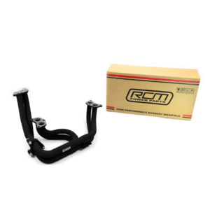 RCM BLACK CERAMIC COATED TWIN SCROLL STAINLESS STEEL TUBULAR EXHAUST MANIFOLD