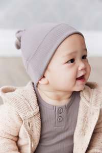 Organic Essentials: Organic Cotton Modal Marley Beanie - Cobblestone