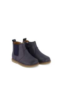 Footwear: Leather Boot with Elastic - Night Sky