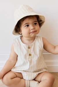 Organic Cotton Bucket Hat - Variegated Stripe Foam