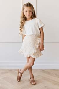 Skirts Shorts: Organic Cotton Muslin Celine Skirt - Emelia Pink