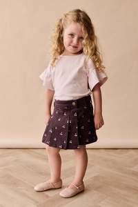 Chelsea Skirt - Cherry Love Plum Embroidery