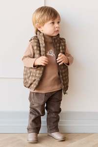 Baby Jackets Coats: Rudi Puffer Vest - Gingham Shitake