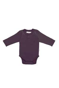 Bodysuits: Organic Cotton Long Sleeve Bodysuit - Sugar Plum