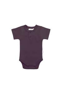 Bodysuits: Organic Cotton Benny Tee Bodysuit - Sugar Plum