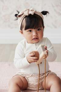Organic Essentials: Organic Cotton Fine Rib Long Sleeve Bodysuit - Milk