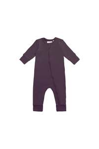Onepieces: Organic Cotton Gracelyn Zip Onepiece - Sugar Plum