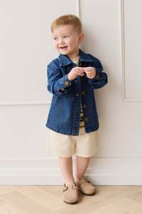 Denim Cord: Romeo Jacket - Mid Wash Denim