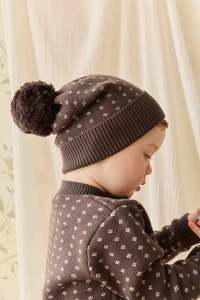 Dorian Beanie - Knitted Diamonds Coffee