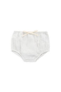 Bloomers: Organic Cotton Gabriel Bloomer-Mini Pinstripe Parchment / Dawn