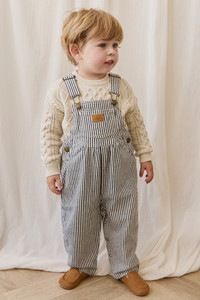 Cecil Overall-Sailor Stripe Eclipse / Cloud