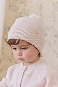 Accessories: Kate Hat-Kate Heart Jacquard Cotton Candy