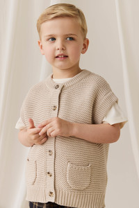 Rome Knit Vest-Oat