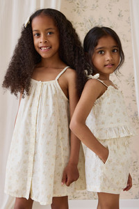 Girls Dresses: Organic Cotton Cosette Dress-Justine Parchment