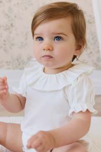 Bodysuits: Pima Cotton Livvy Bodysuit-Parchment