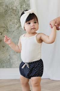 Bloomers: Organic Cotton Classic Bloomer - Lisa Petite Indigo