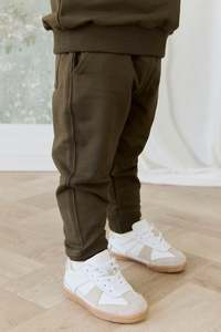 Pants Leggings: Organic Cotton Jalen Track Pant - Deep Olive