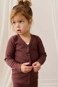 Organic Cotton Modal Cardigan - Burnt Cinnamon
