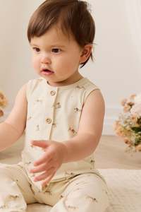 Organic Cotton Rupert Onepiece - Play Ball Cassava