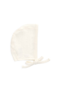 Organic Cotton Pointelle Bonnet - Parchment