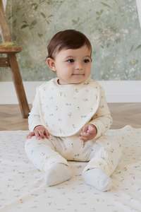 Accessories: Organic Cotton Bib - Savannah Animals Tofu
